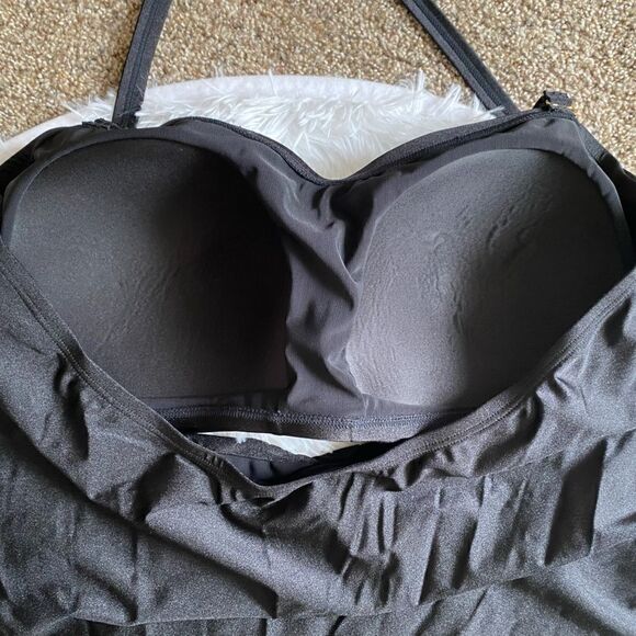 Sea by Monif C. One Piece Swimsuit Cutout Front Black New Womens Plus Size 24W - Picture 7 of 10